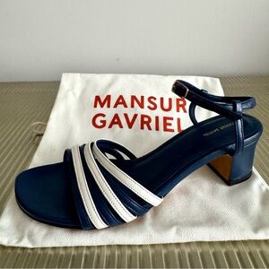 Mansur Gavriel Blue and White Heels